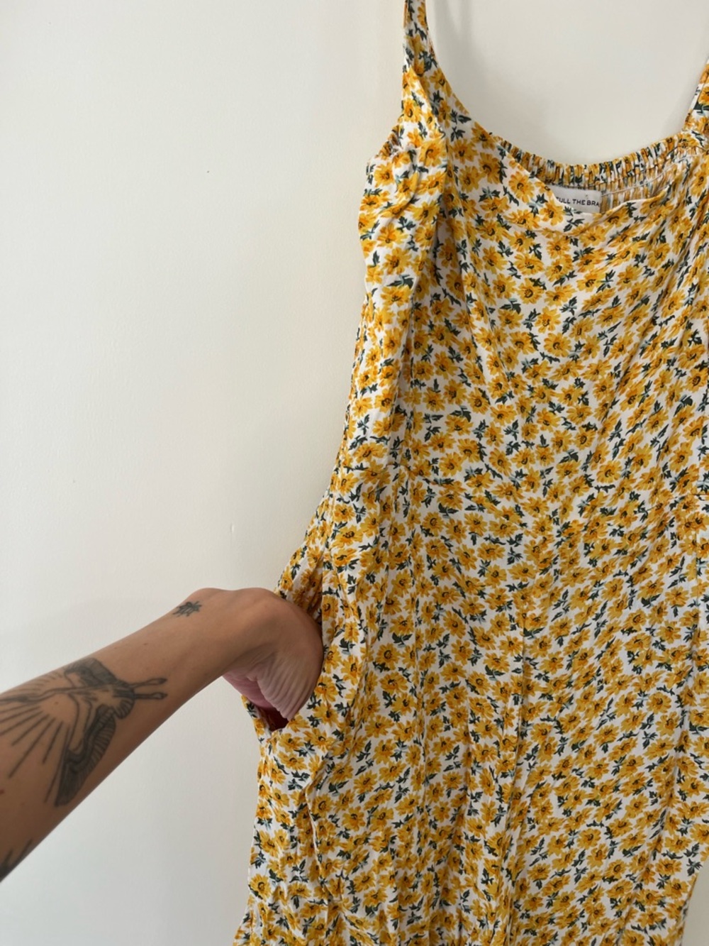 Faithfull the Brand Yellow (Urban Outfitters) Floral Square-Neck Jumpsuit - Picture 5 of 6